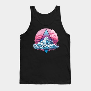 Vaporwave Wave Triangle Clouds Tank Top